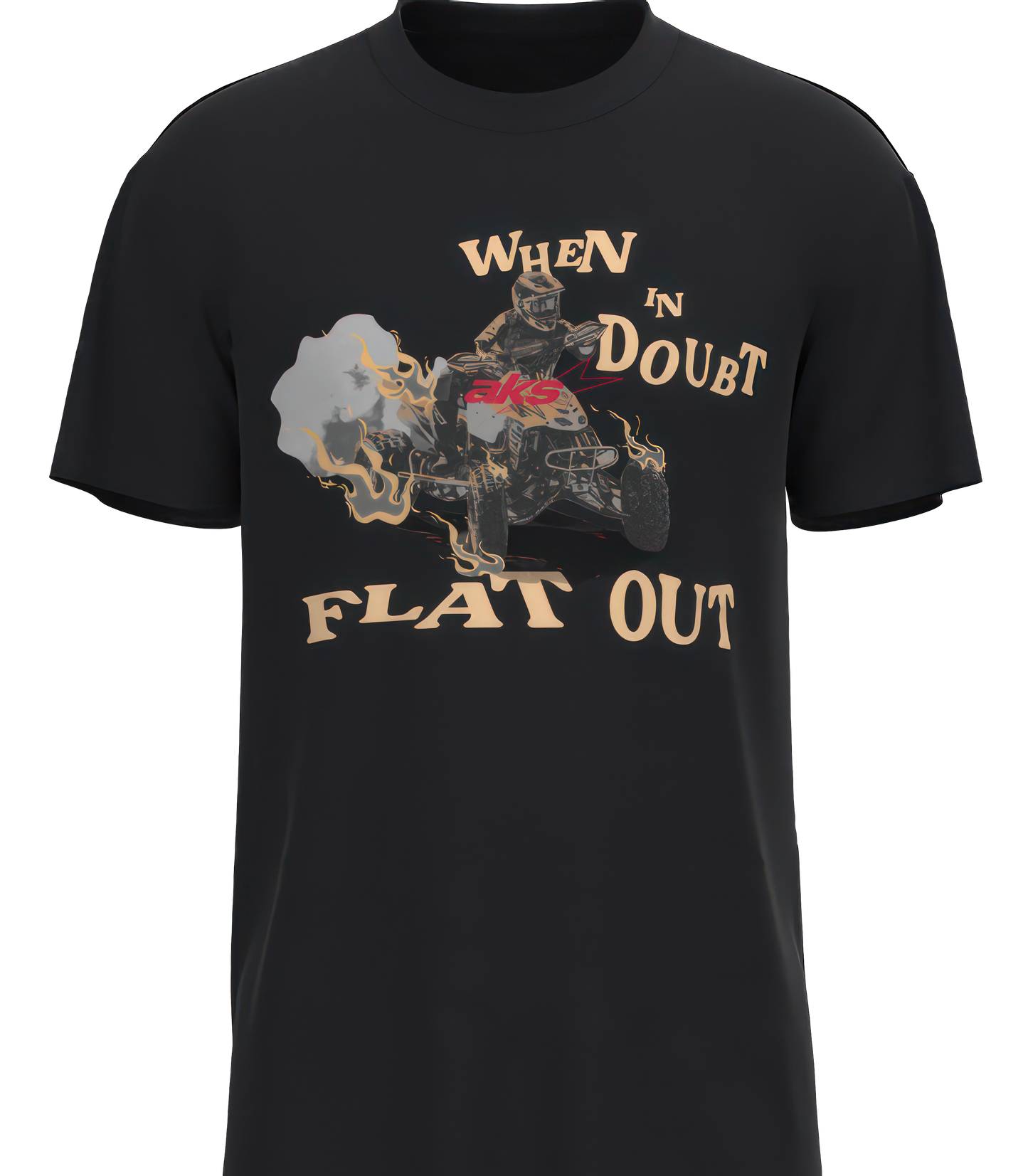 When in Doubt, Flat Out T-shirt (Black)