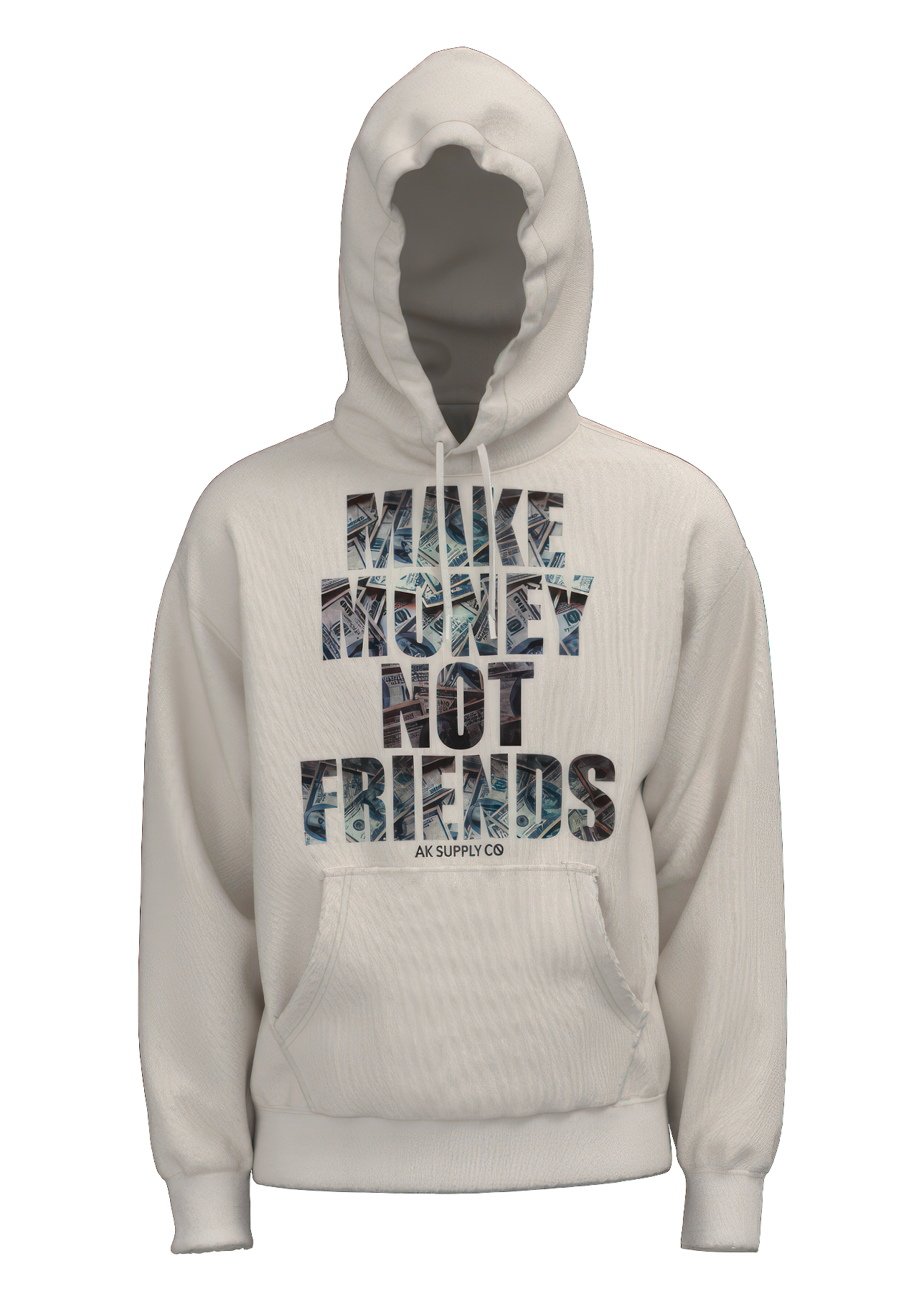 Make Money Not Friends Hoodie - Natural