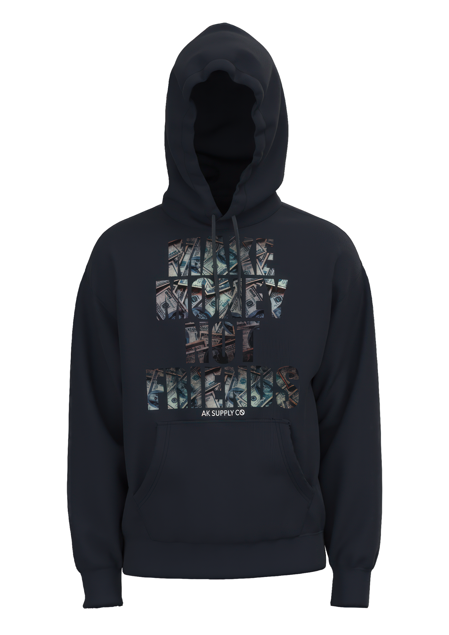 Make Money Not Friends Hoodie - Navy Blue