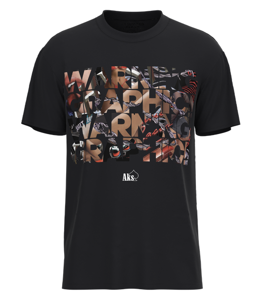 Warning Graphic T-Shirt - Black