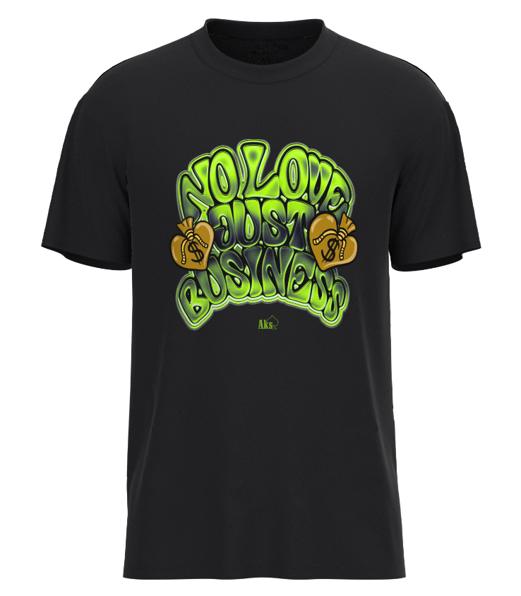 No Love, Just Business Neon T-Shirt (Black)